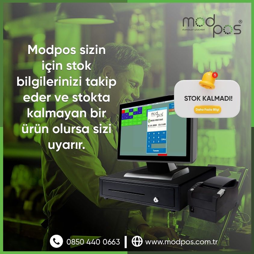 Modpos ile Stok,Cost,Reçete işlemlerinizi kolay ve basit şekilde tutabilirsiniz.